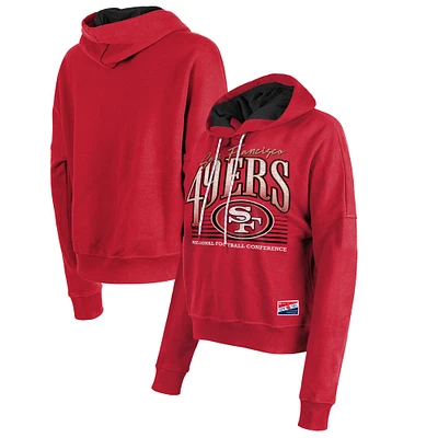 Sweat à capuche enfiler New Era Scarlet San Francisco 49ers Boxy pour femme