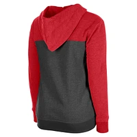 Women's New Era Scarlet San Francisco 49ers Color-Block Full-Zip Hoodie