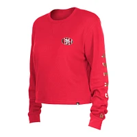 Women's New Era  Scarlet San Francisco 49ers Thermal Crop Long Sleeve T-Shirt