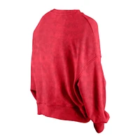 Women's New Era Scarlet San Francisco 49ers Throwback Boxy Sweatshirt