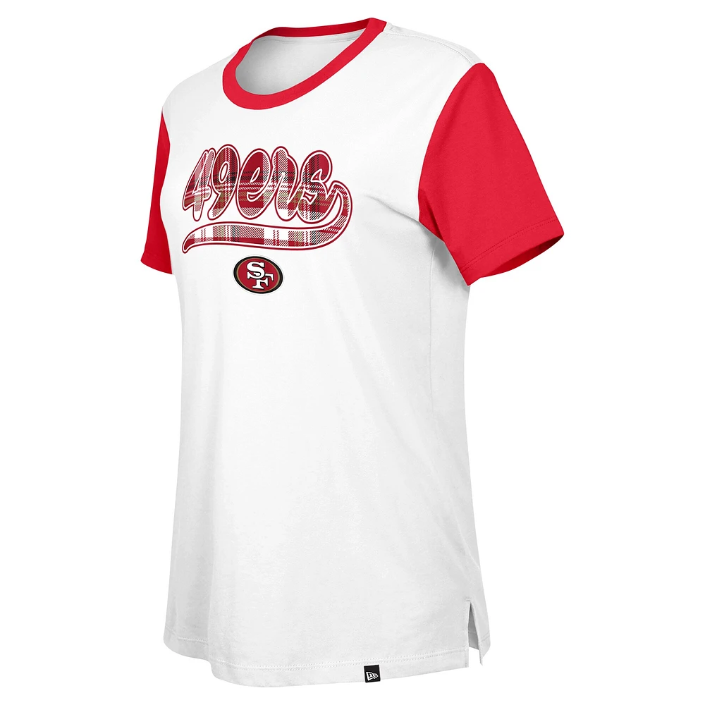 T-shirt New Era pour femme, 3e Down, San Francisco 49ers, blanc/écarlate