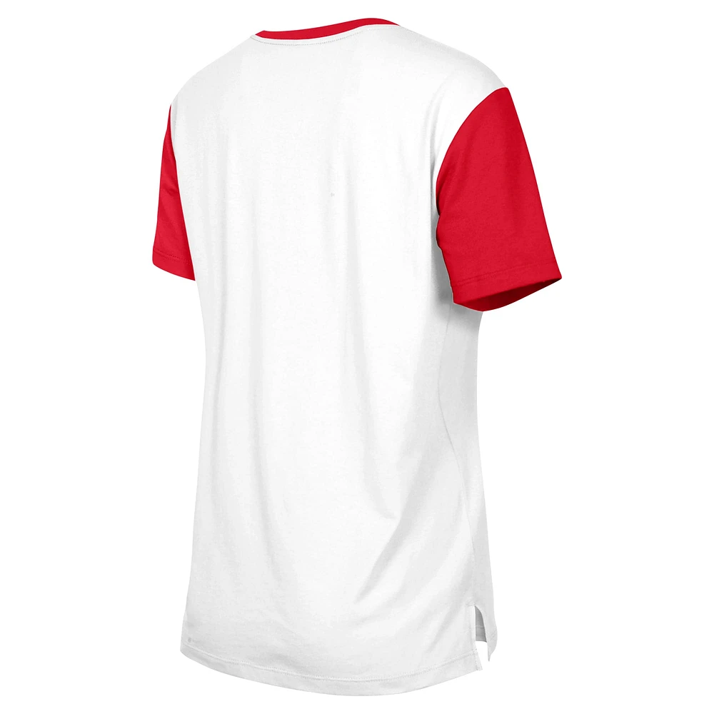 T-shirt New Era pour femme, 3e Down, San Francisco 49ers, blanc/écarlate