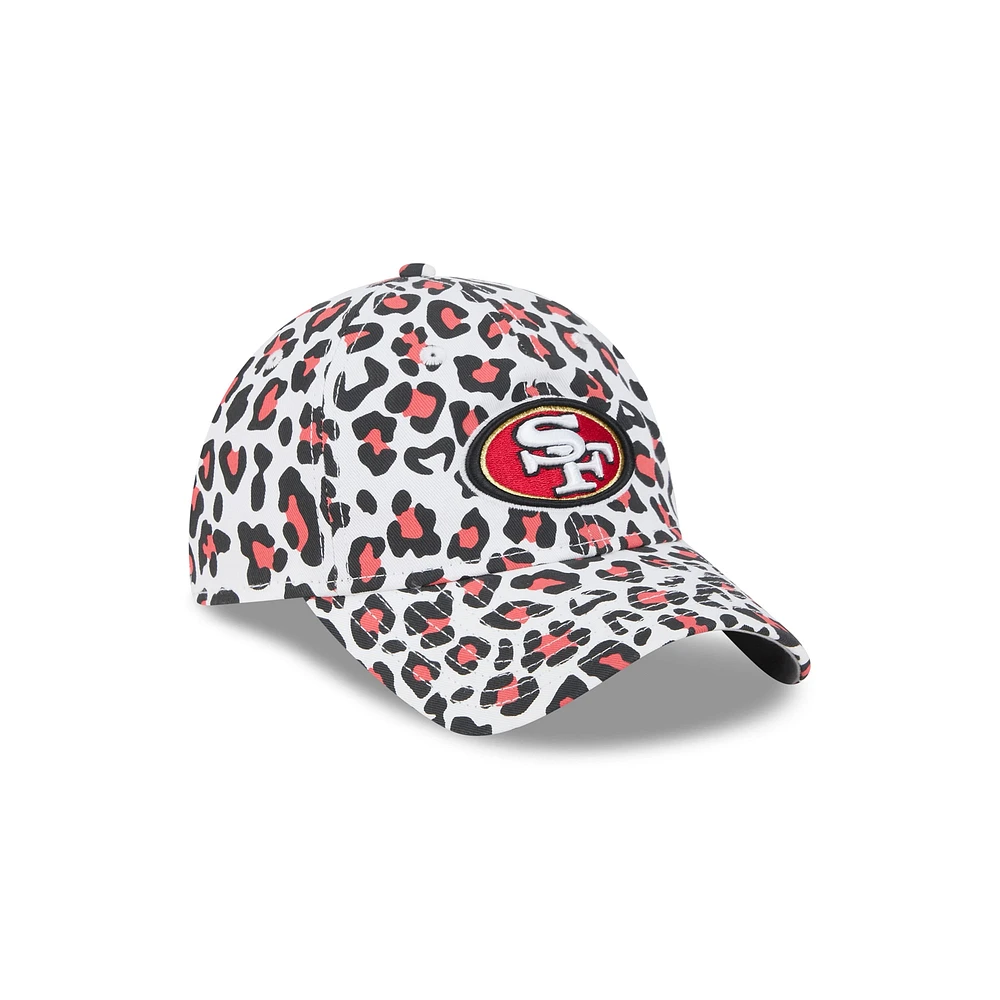 Casquette ajustable Active Leopard 9TWENTY San Francisco 49ers New Era blanche pour femme