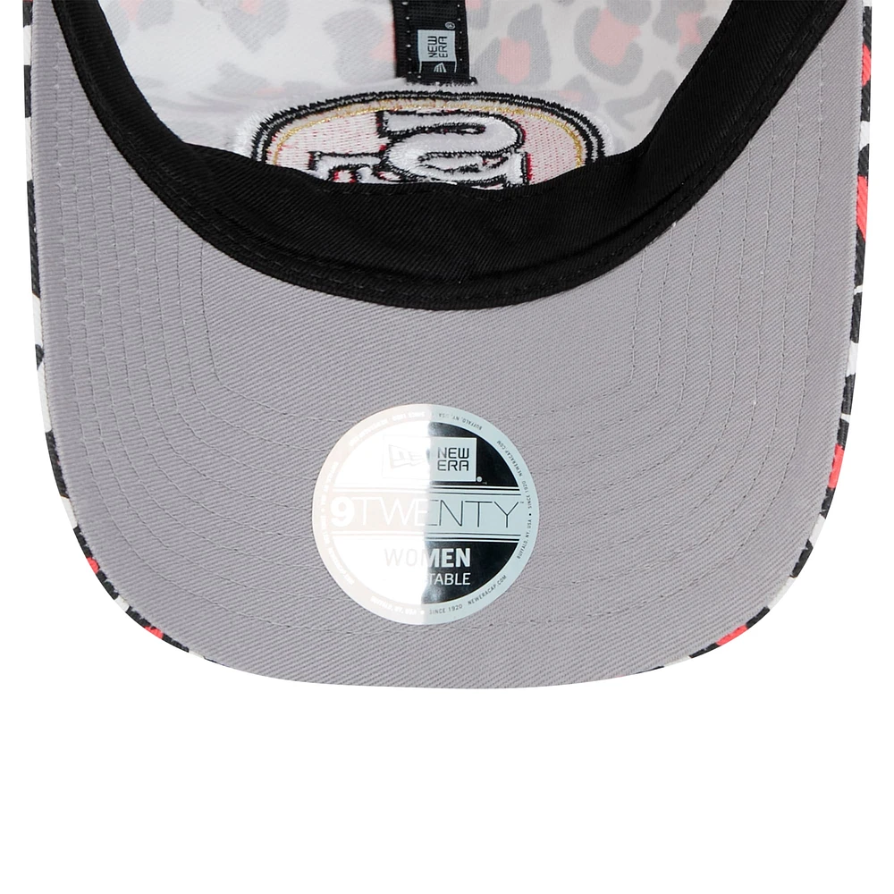 Casquette ajustable Active Leopard 9TWENTY San Francisco 49ers New Era blanche pour femme