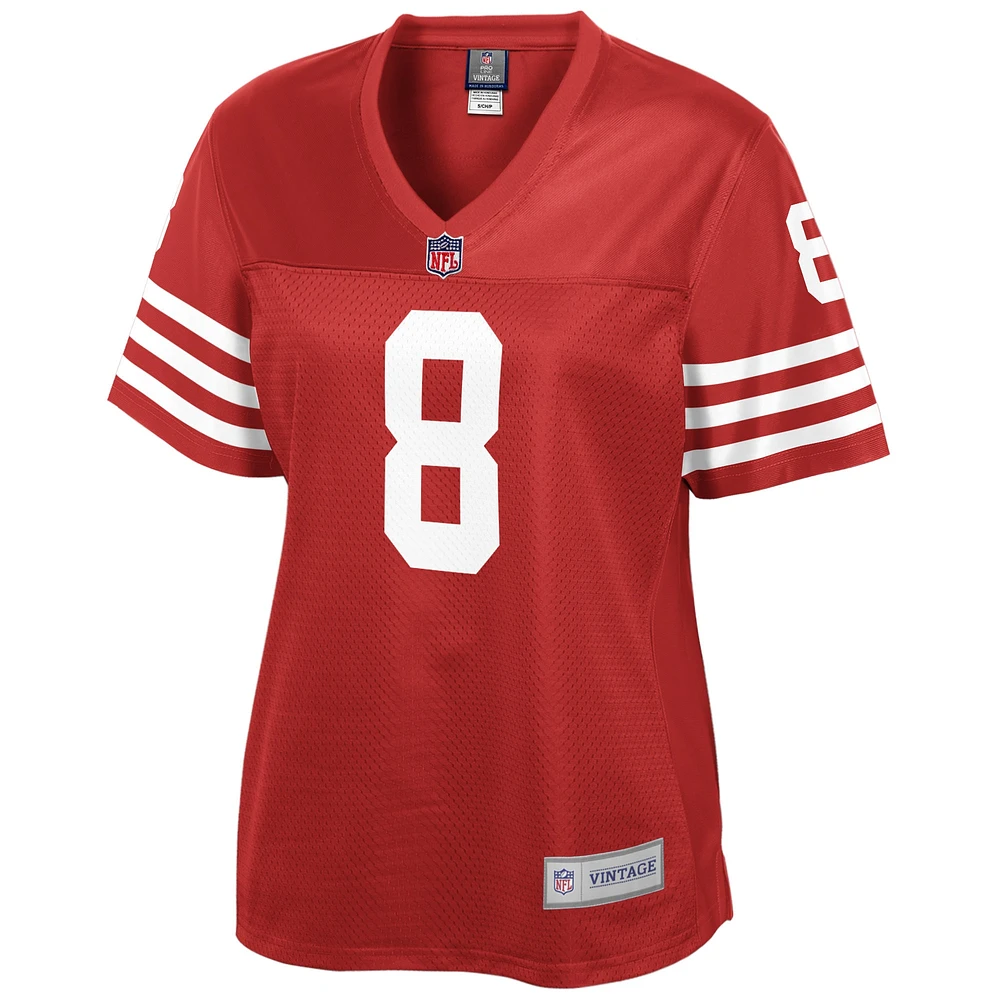 Maillot de joueur retraité NFL Pro Line Steve Young Scarlet San Francisco 49ers pour femme