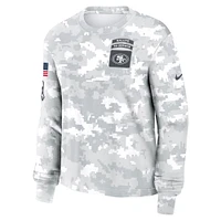 Women's Nike Arctic Camo San Francisco 49ers 2024 Salute To Service Performance Long Sleeve T-Shirt