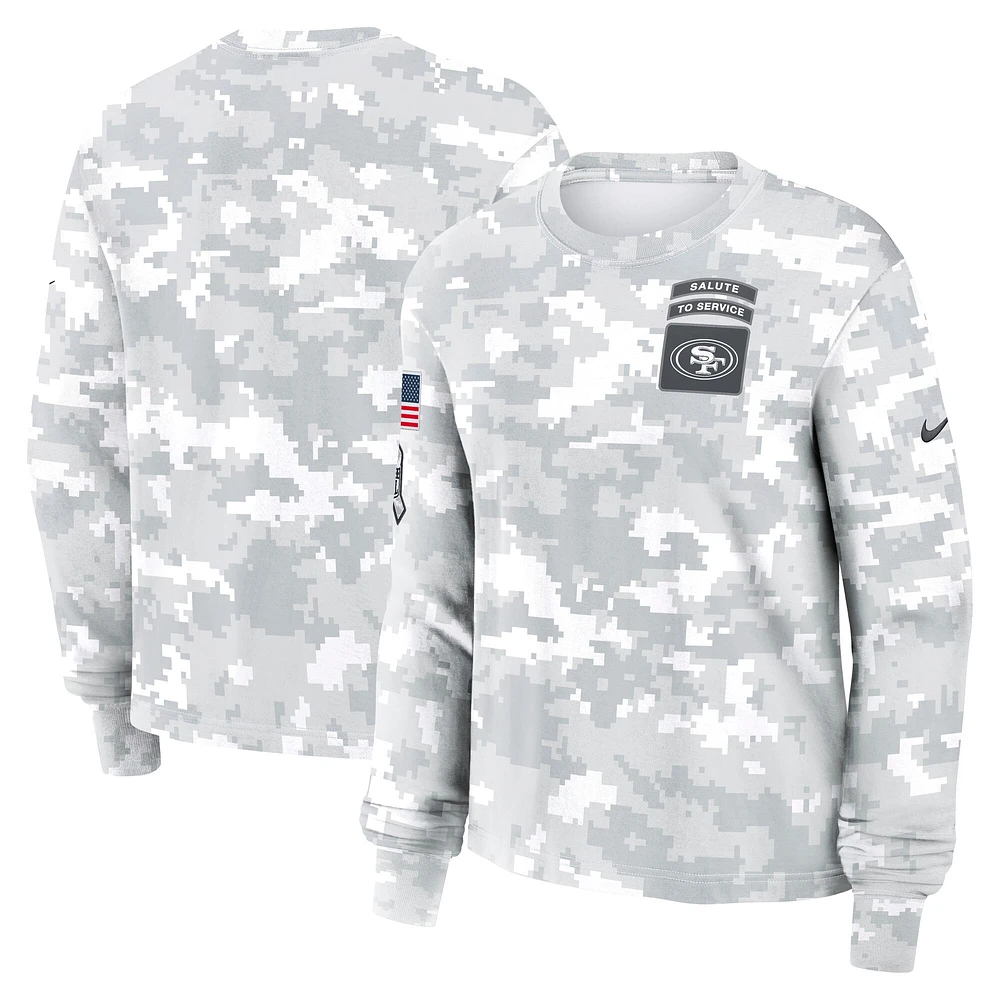 Women's Nike Arctic Camo San Francisco 49ers 2024 Salute To Service Performance Long Sleeve T-Shirt