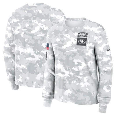 Women's Nike Arctic Camo San Francisco 49ers 2024 Salute To Service Performance Long Sleeve T-Shirt