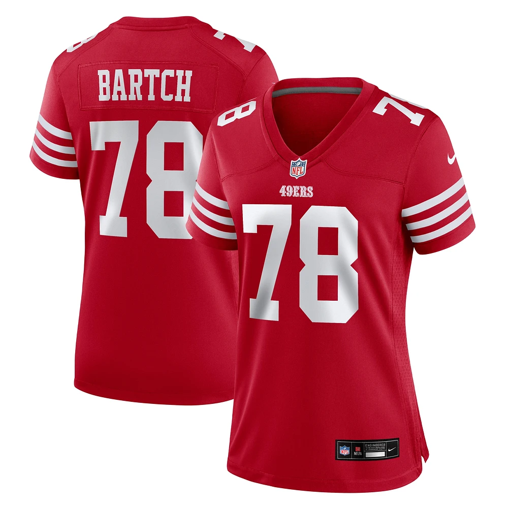 Maillot de match Nike Ben Bartch Scarlet San Francisco 49ers pour femme