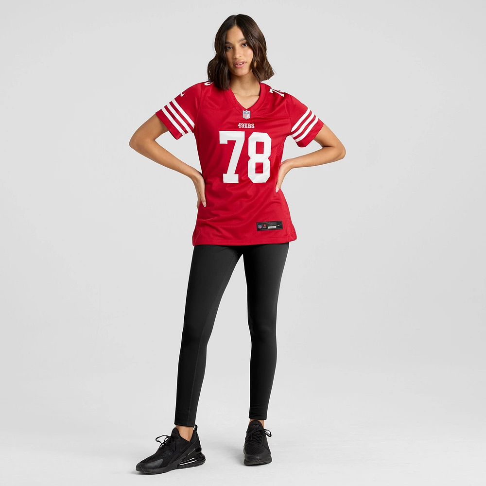 Maillot de match Nike Ben Bartch Scarlet San Francisco 49ers pour femme