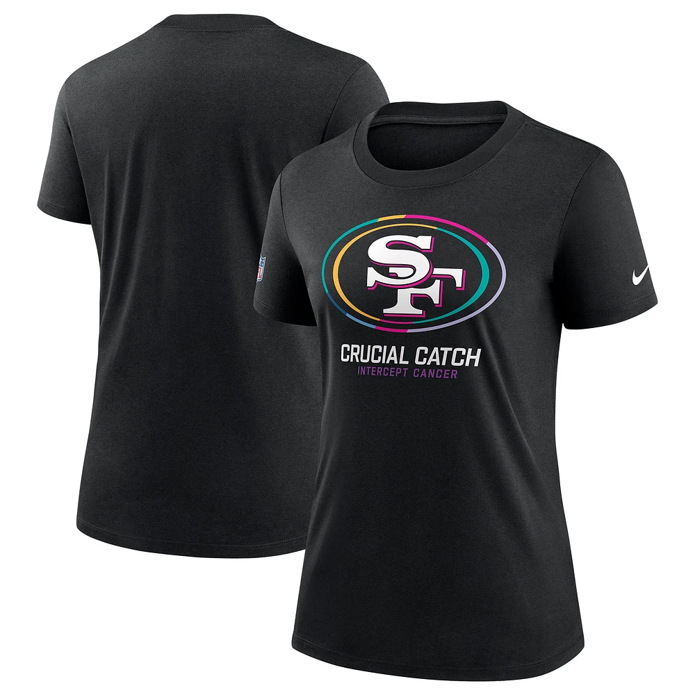 T-shirt Nike noir pour femme San Francisco 49ers NFL Crucial Catch Tri-Blend 2024