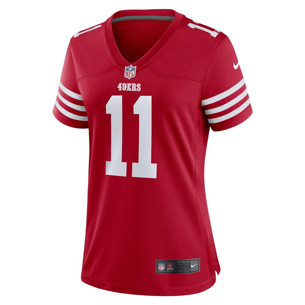 Maillot Nike Brandon Aiyuk Scarlet pour femme des San Francisco 49ers Game Player
