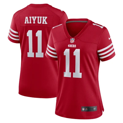 Maillot Nike Brandon Aiyuk Scarlet pour femme des San Francisco 49ers Game Player