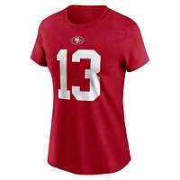 T-shirt Nike pour femme avec nom et numéro de joueur Brock Purdy Scarlet des San Francisco 49ers