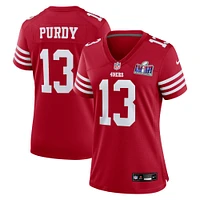 Maillot de match Nike Brock Purdy Scarlet San Francisco 49ers Super Bowl LVIII pour femme