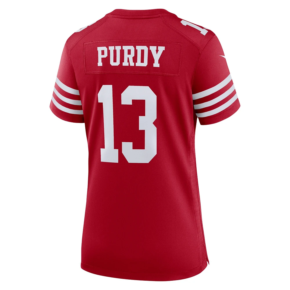 Maillot de match Nike Brock Purdy Scarlet San Francisco 49ers Super Bowl LVIII pour femme