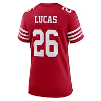 Maillot de match l'équipe Nike Chase Lucas Scarlet des San Francisco 49ers pour femme