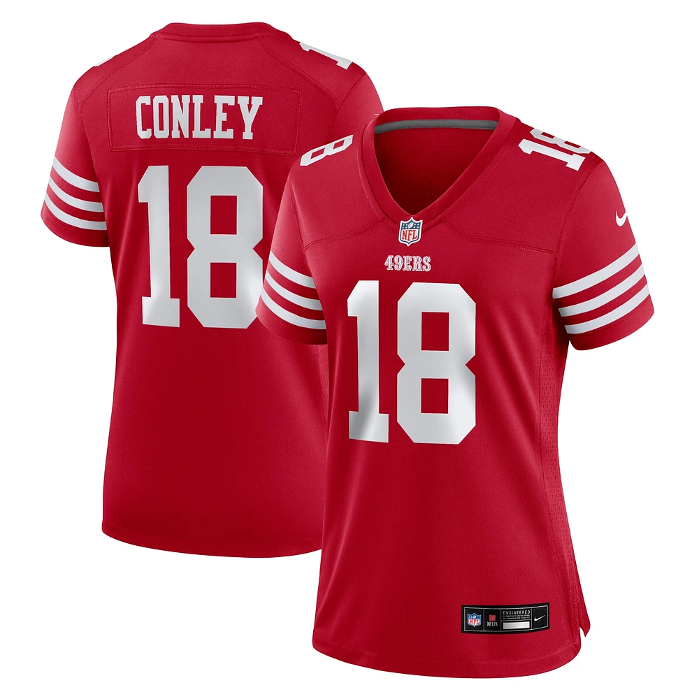 Maillot de match Nike Chris Conley Scarlet San Francisco 49ers pour femme