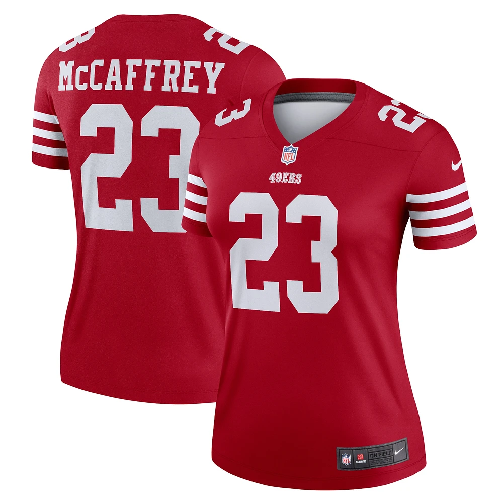 Haut Nike Christian McCaffrey Scarlet pour femme, joueur légendaire des San Francisco 49ers