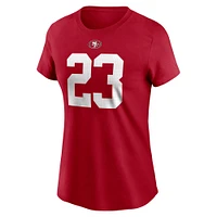 T-shirt Nike Christian McCaffrey Scarlet San Francisco 49ers avec nom et numéro de joueur pour femme