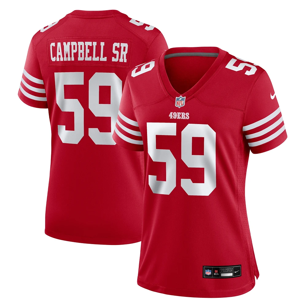 Maillot de match Nike De'Vondre Campbell Scarlet San Francisco 49ers pour femme