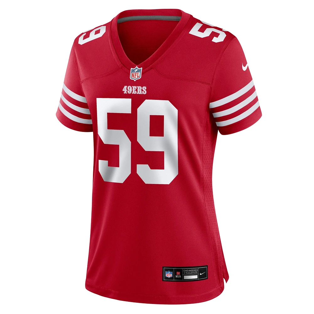 Maillot de match Nike De'Vondre Campbell Scarlet San Francisco 49ers pour femme