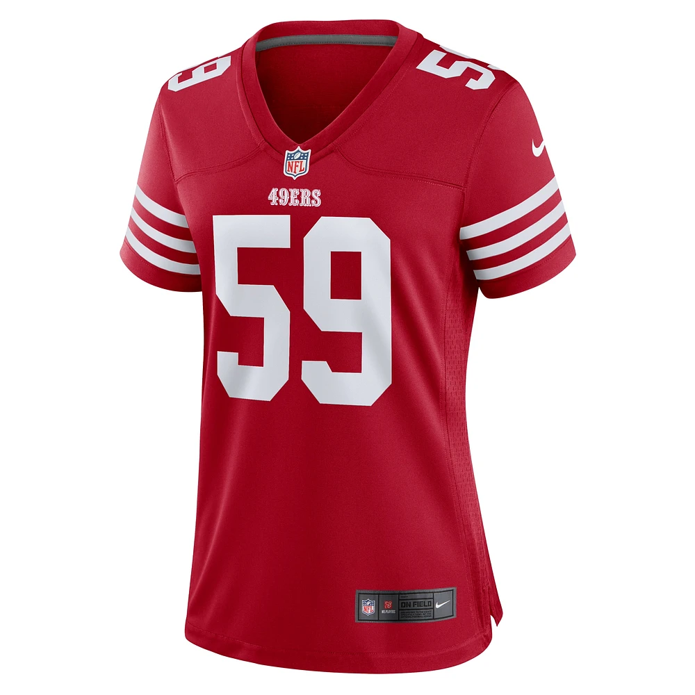 Maillot Nike De'Vondre Campbell Scarlet pour femme des San Francisco 49ers Team Game