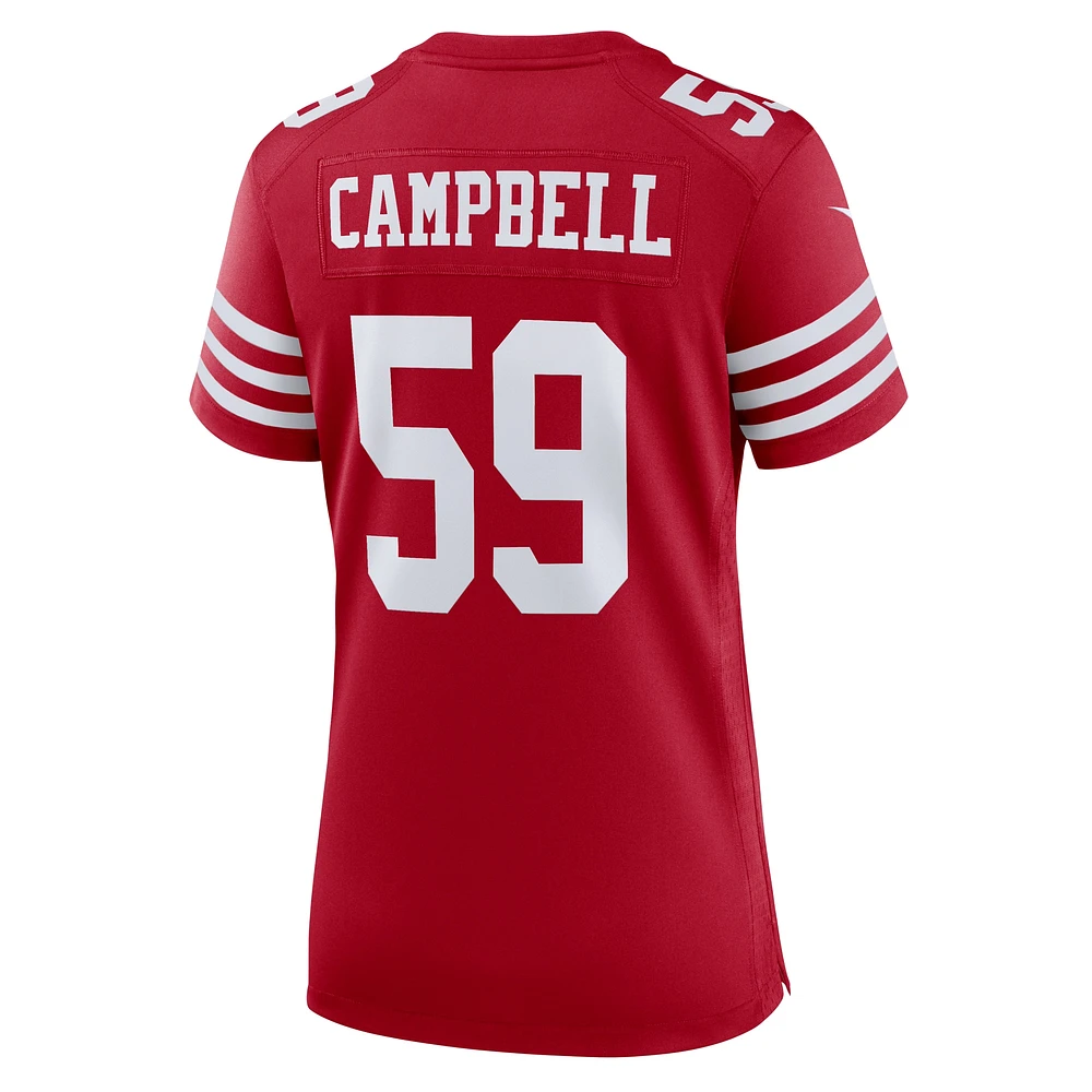 Maillot Nike De'Vondre Campbell Scarlet pour femme des San Francisco 49ers Team Game