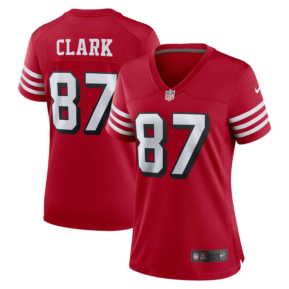 Maillot de jeu alternatif Nike Dwight Clark Scarlet pour femme des San Francisco 49ers