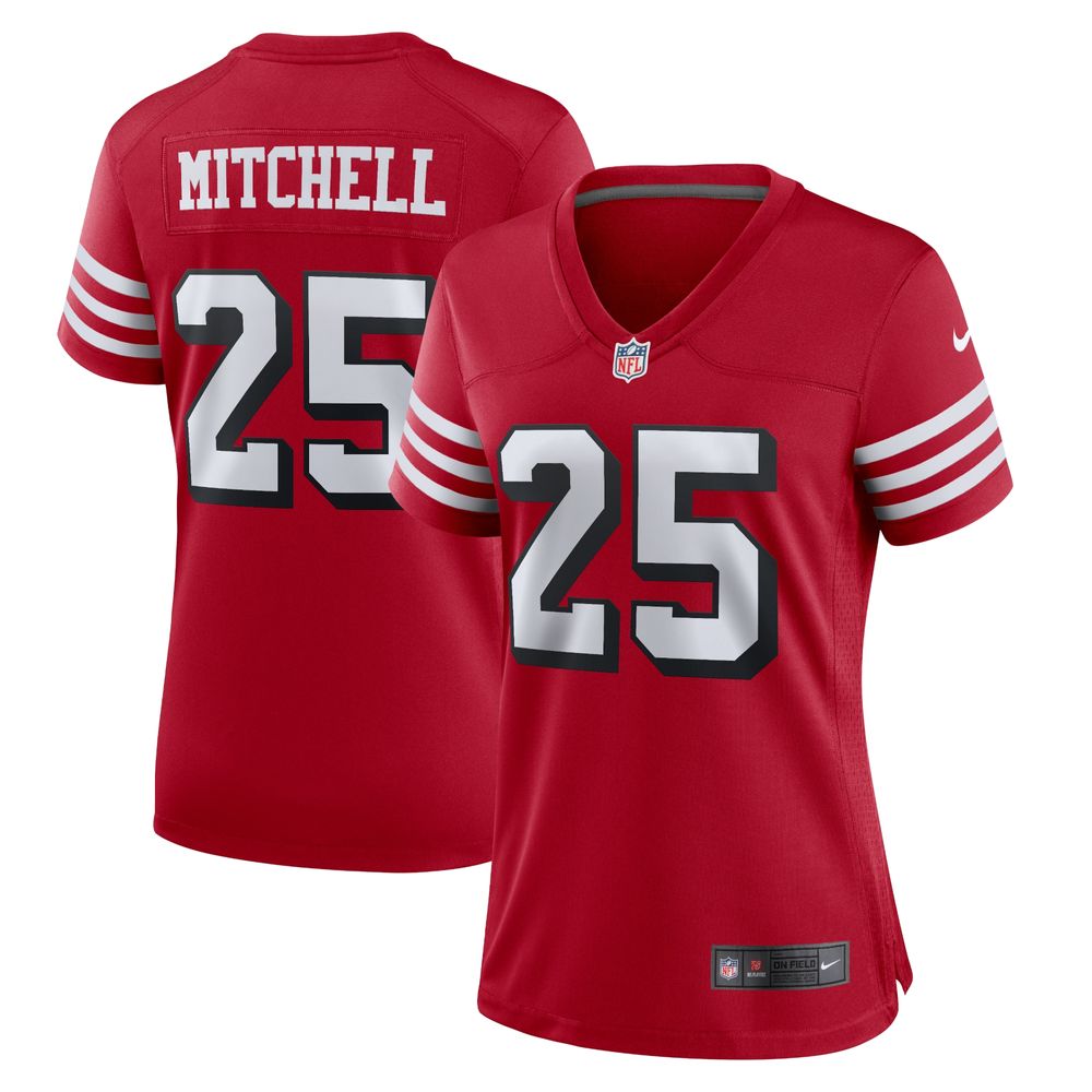 Women's Nike Elijah Mitchell Scarlet San Francisco 49ers Alternate Team Game Jersey