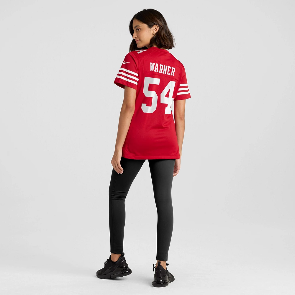 Maillot Nike Fred Warner Scarlet pour femme des San Francisco 49ers Game Player