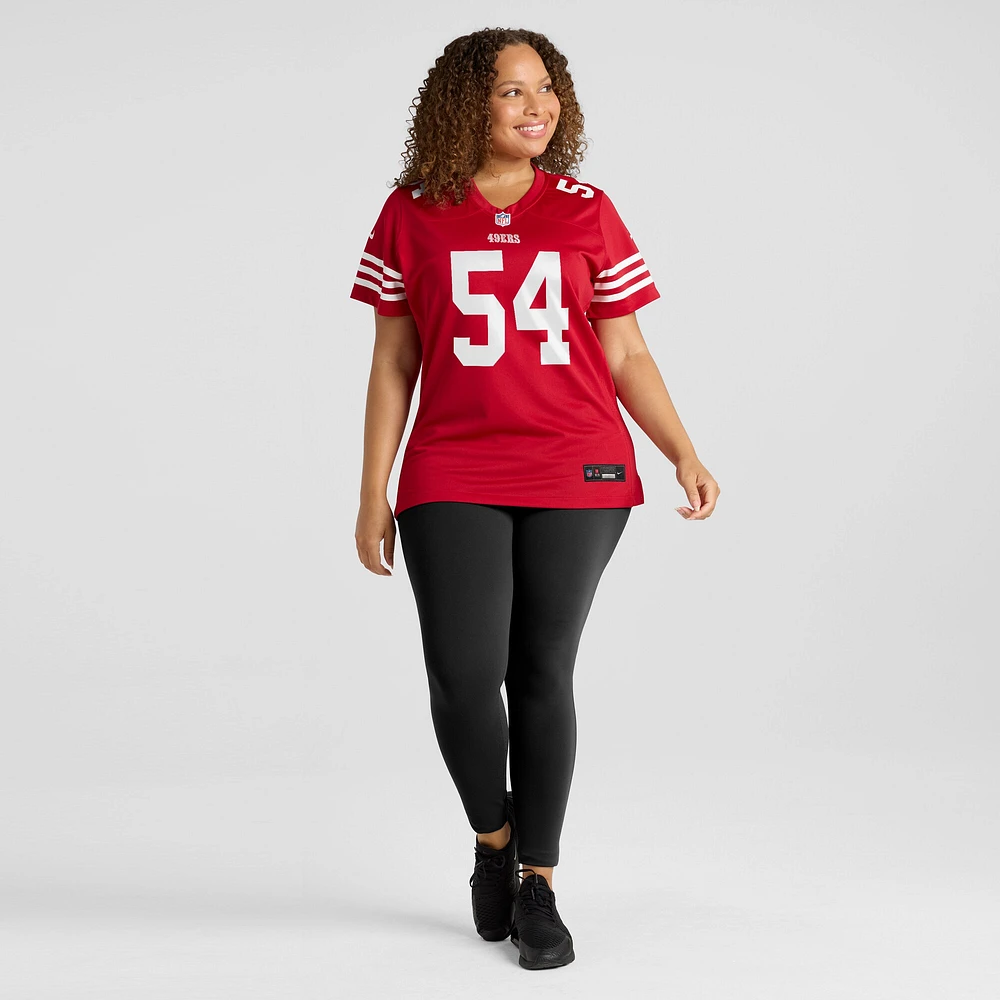 Maillot Nike Fred Warner Scarlet pour femme des San Francisco 49ers Game Player