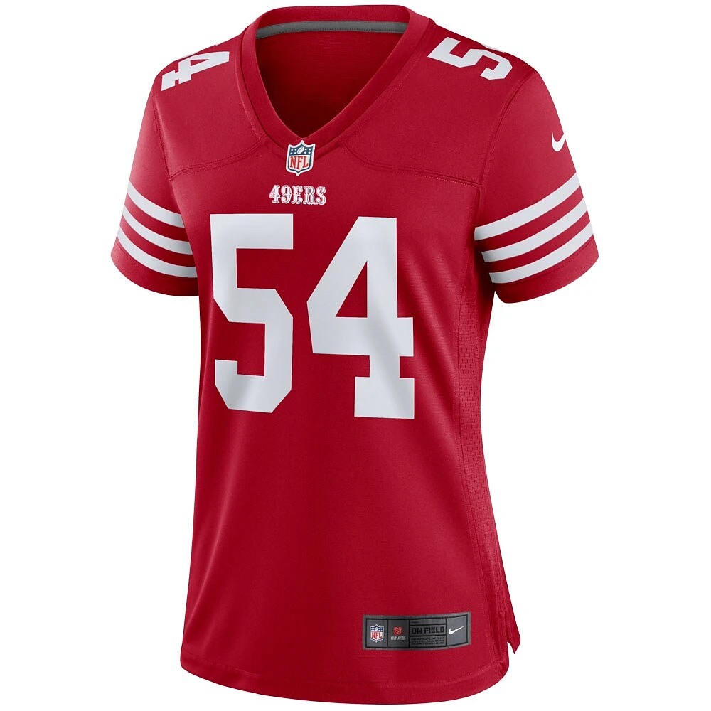 Maillot de joueur Nike Fred Warner Scarlet San Francisco 49ers pour femme