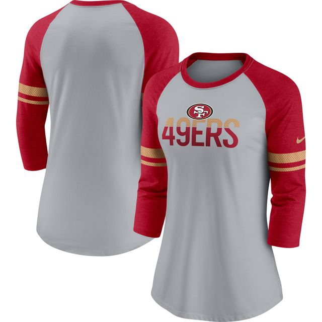 Nike San Francisco 49ers Women's Tri-Blend Long Sleeve V-Neck T-Shirt