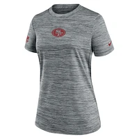 T-shirt Nike gris Sideline Velocity Performance pour femme des 49ers de San Francisco
