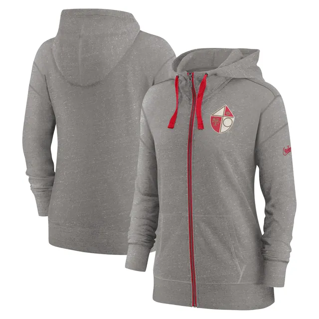 Lids San Francisco 49ers Nike Women's Plus Monaco Full-Zip Hoodie -  Heathered Scarlet/Heathered Black