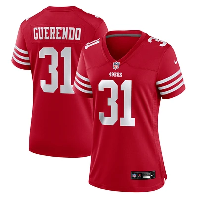 Maillot de match Nike Isaac Guerendo Scarlet San Francisco 49ers pour femme