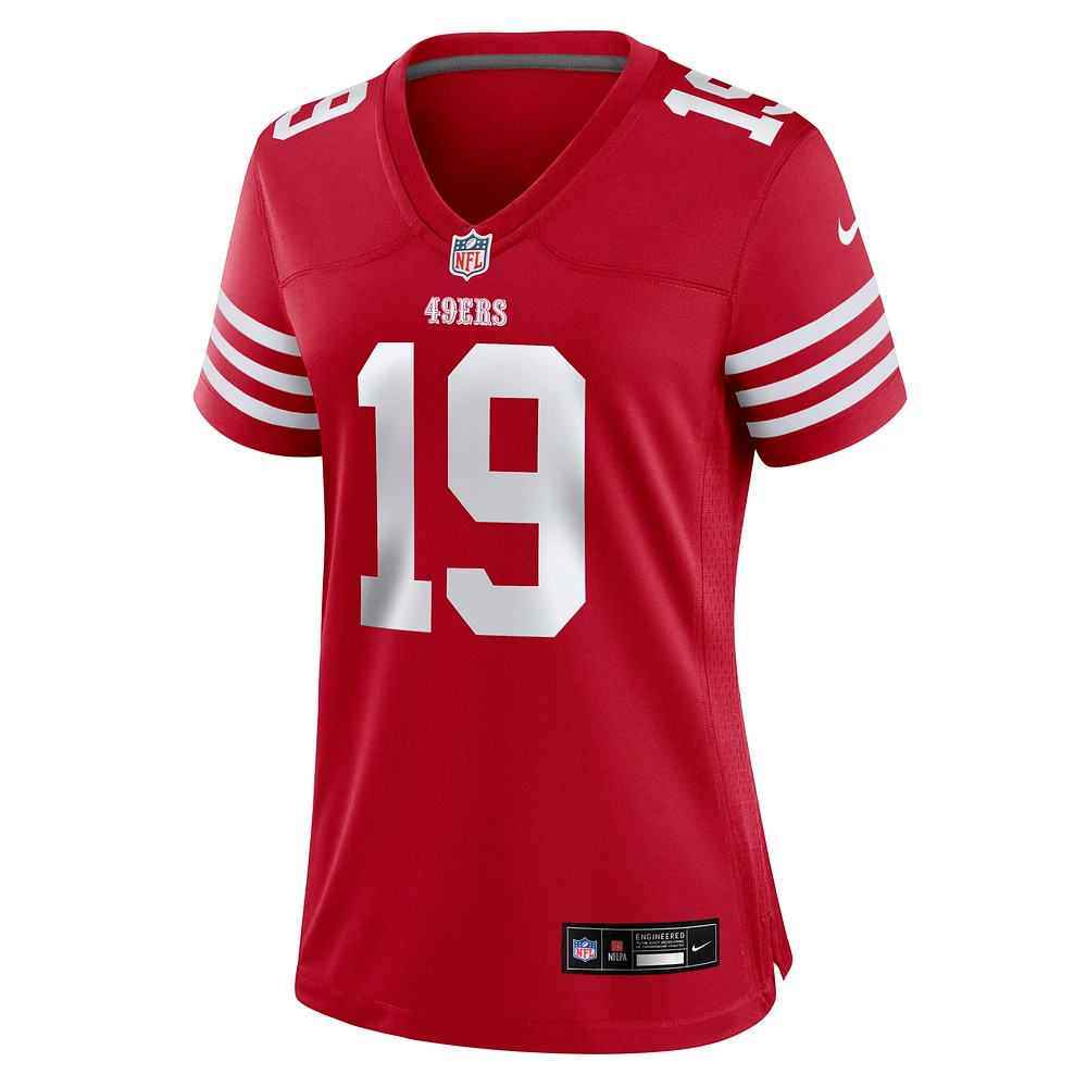 Maillot de match Nike Jacob Cowing Scarlet des San Francisco 49ers pour femme