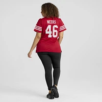 Maillot de match Nike Jon Weeks Scarlet des San Francisco 49ers pour femme