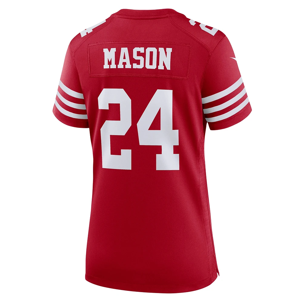 Women's Nike Jordan Mason Scarlet San Francisco 49ers Game Player Jersey