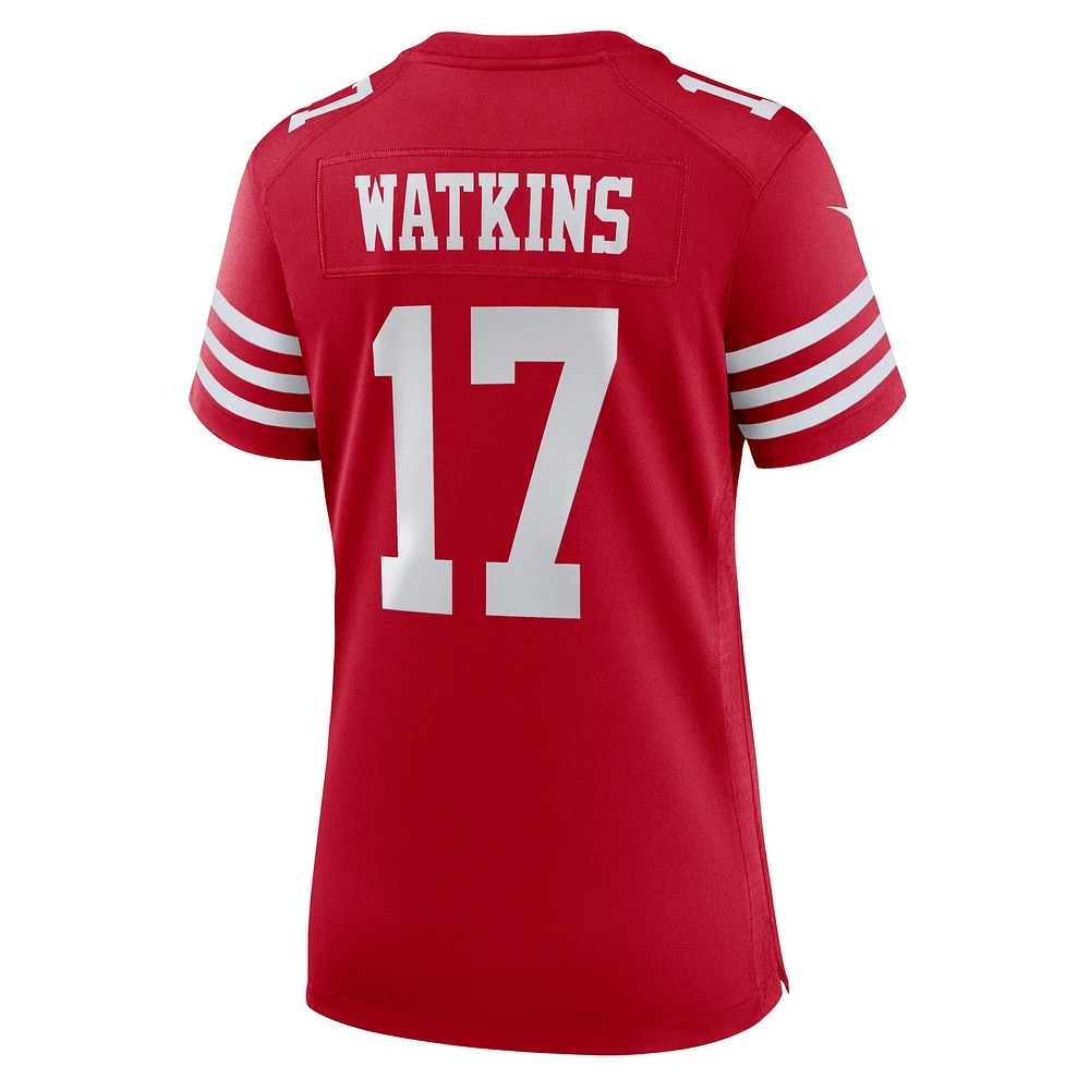 Women's Nike Jordan Watkins  Scarlet San Francisco 49ers Team Game Jersey