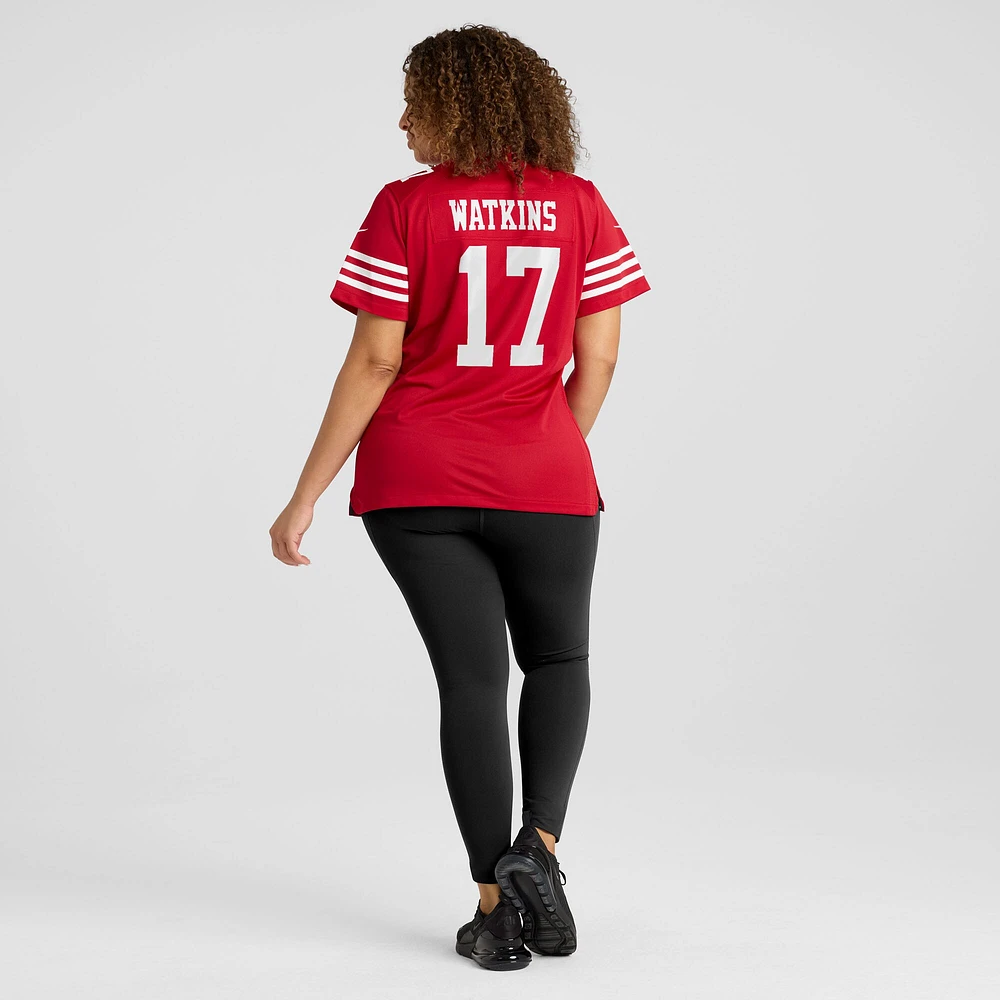 Women's Nike Jordan Watkins  Scarlet San Francisco 49ers Team Game Jersey