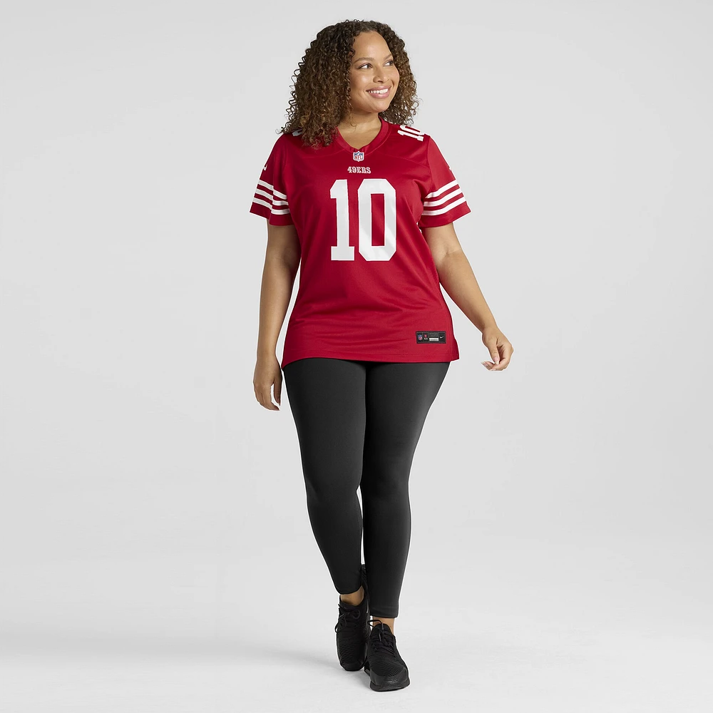 Women's Nike Mac Jones  Scarlet San Francisco 49ers Team Game Jersey