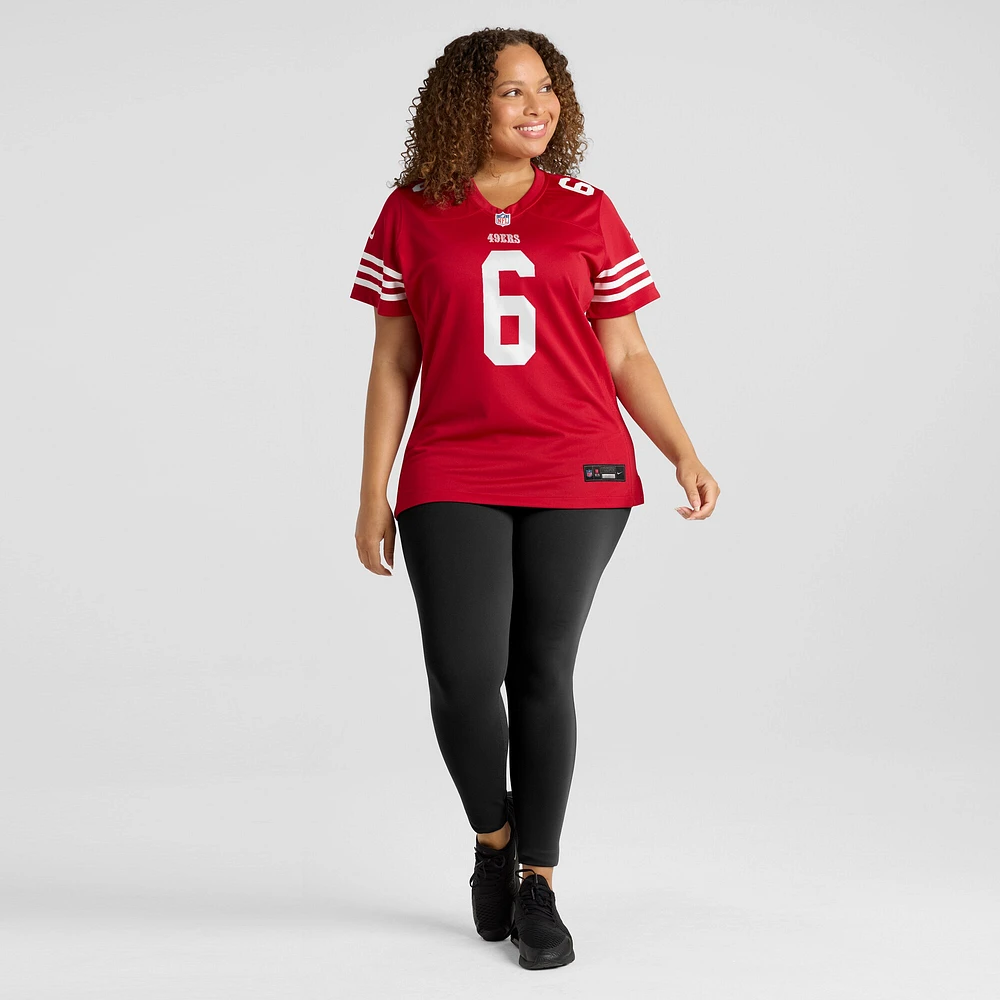 Maillot de match Nike Malik Mustapha Scarlet des San Francisco 49ers pour femme