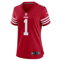 Maillot de match Nike numéro 1 Bride Scarlet des San Francisco 49ers pour femme