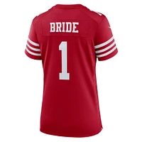 Maillot de match Nike numéro 1 Bride Scarlet des San Francisco 49ers pour femme