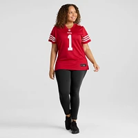 Maillot de match Nike numéro 1 Bride Scarlet des San Francisco 49ers pour femme