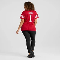 Maillot de match Nike numéro 1 Bride Scarlet des San Francisco 49ers pour femme