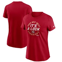 T-shirt Nike Scarlet San Francisco 49ers 2023 NFC West Division Champions Locker Room Trophy Collection pour femme