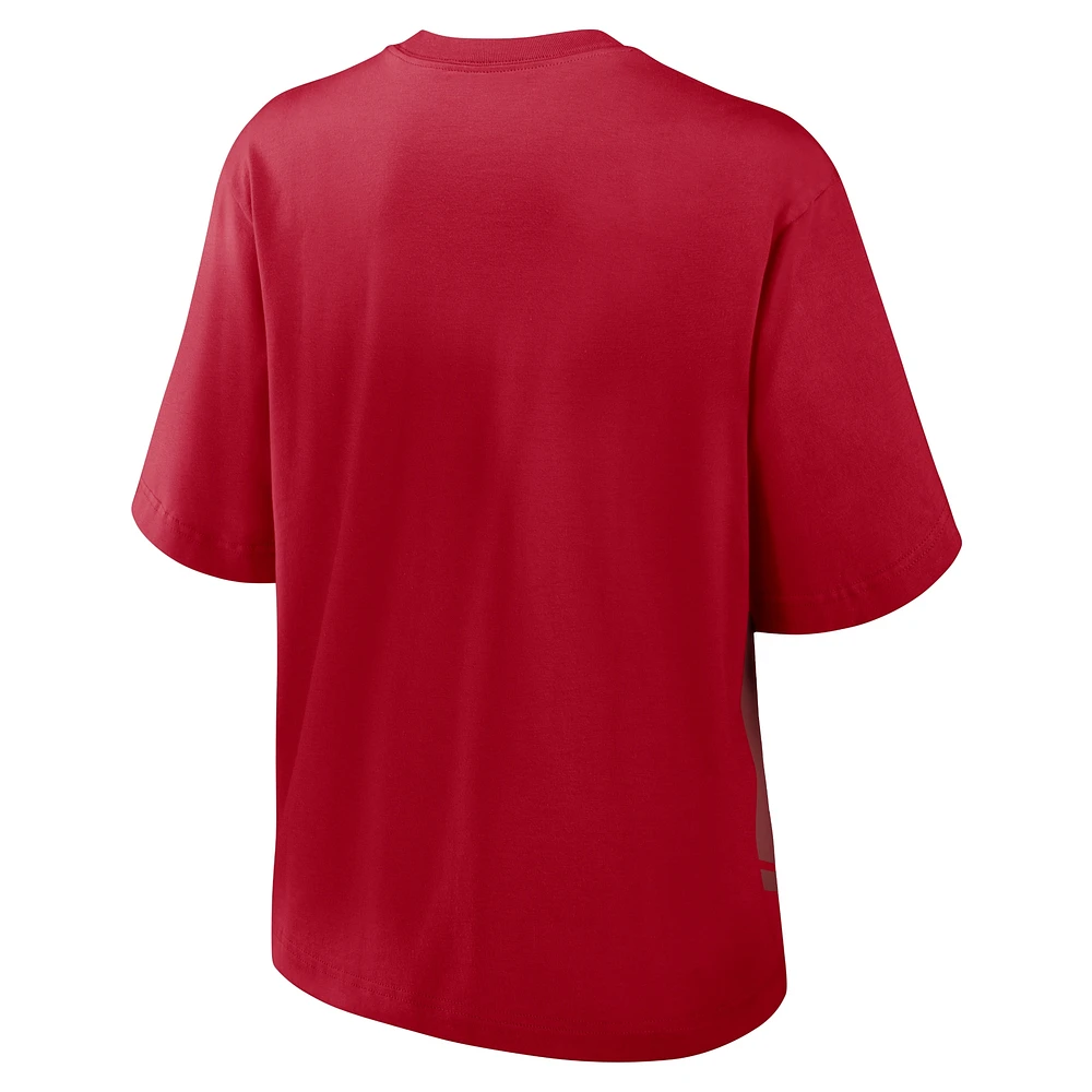 T-shirt Nike Scarlet Boxy pour femme des San Francisco 49ers